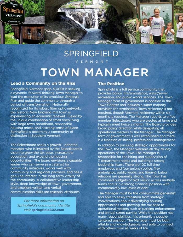 Town Manager Job Opening